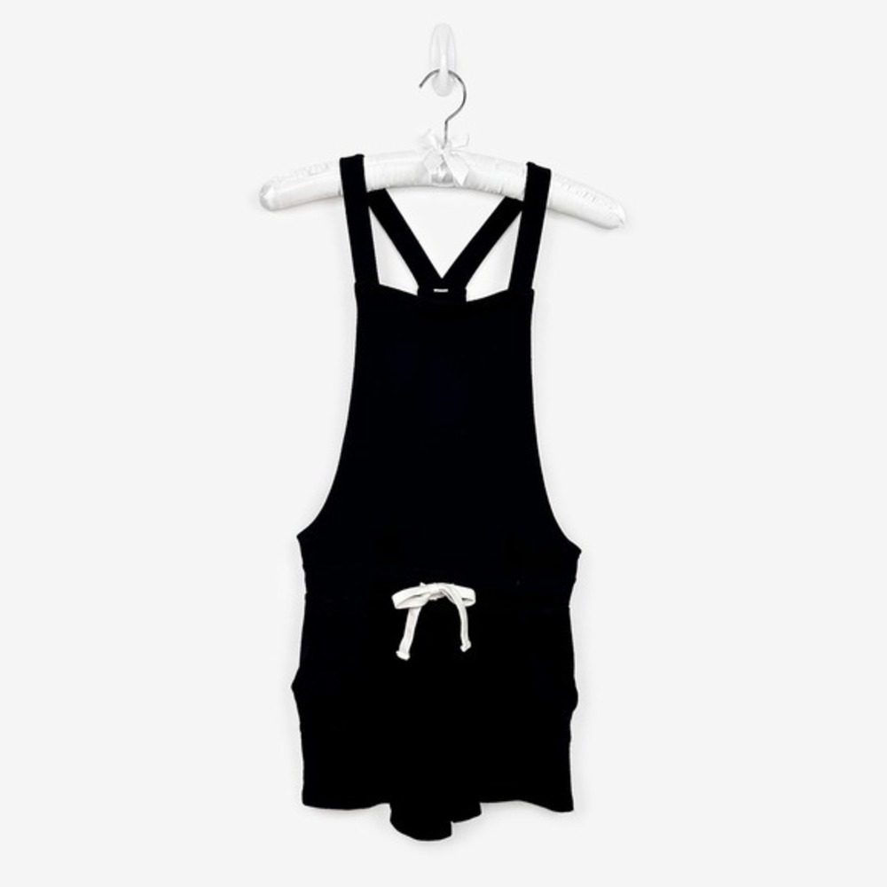 Monrow Knit Short Overalls Size‎ S Black Romper
